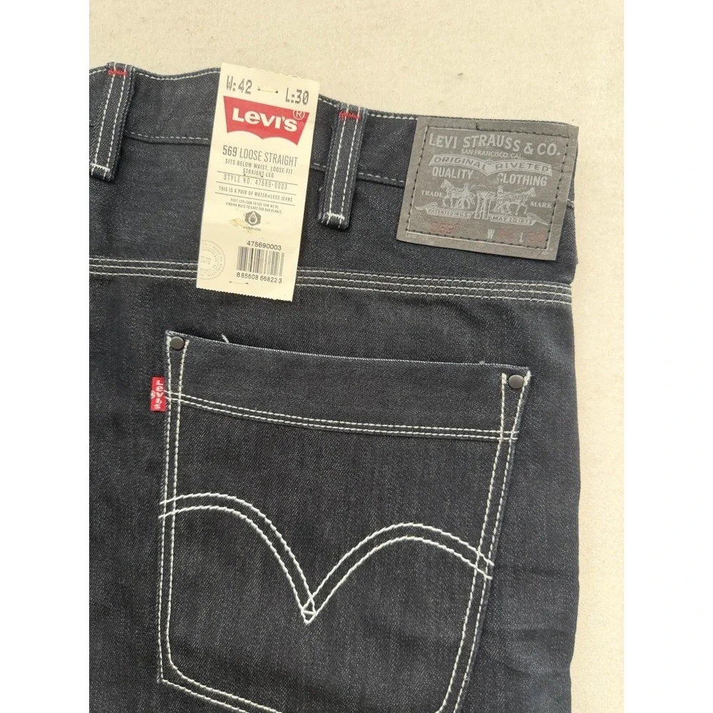 Levi's Men's 569 Loose Straight Jean Dark Blue 42x30‎ 475690003 NEW WITH TAGS